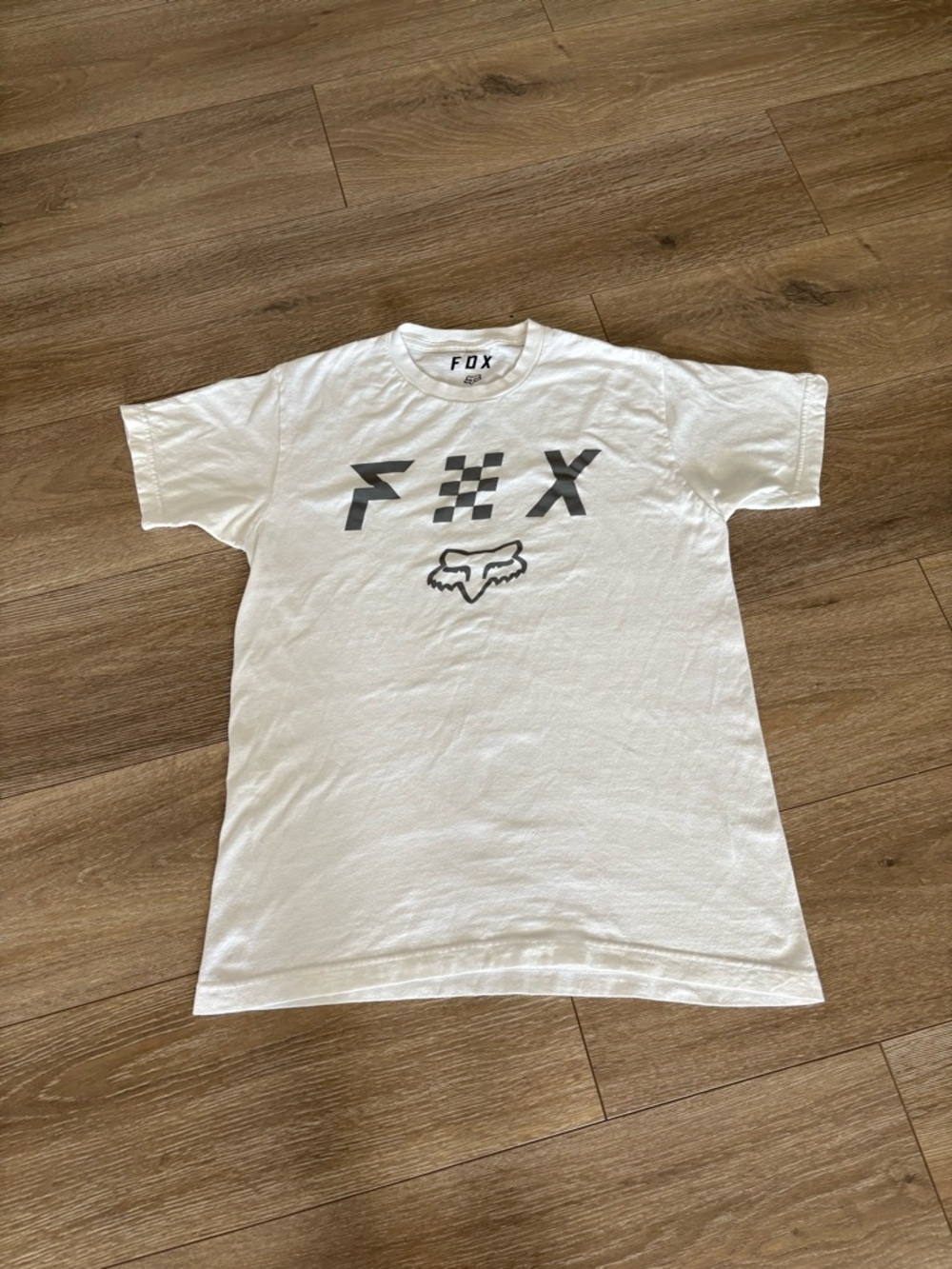Fox White Short Sleeve Tee with Black Logo
